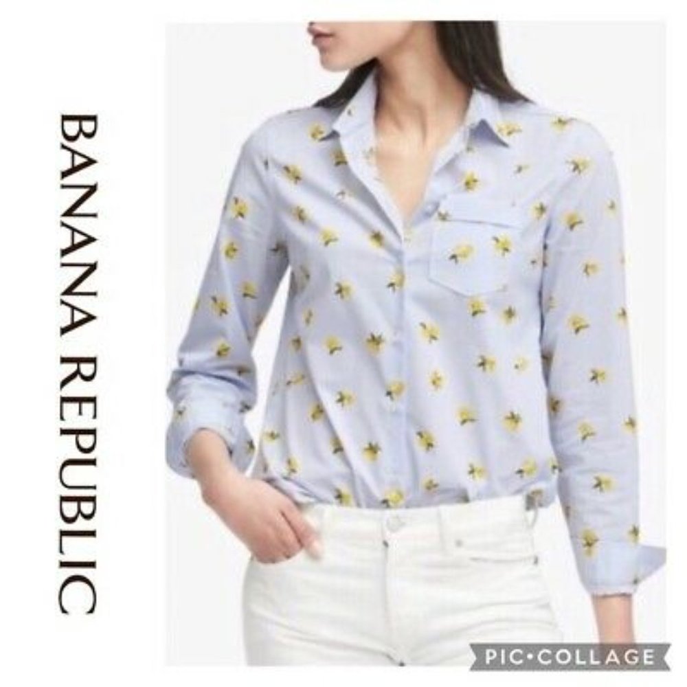 Banana Republic Quinn Fit Lemon Shirt
